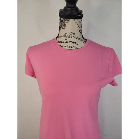 ATM Anthony Thomas Melillo T-shirt Dress Sz Large Barbie Pink Stretch Crewneck - Picture 3 of 11